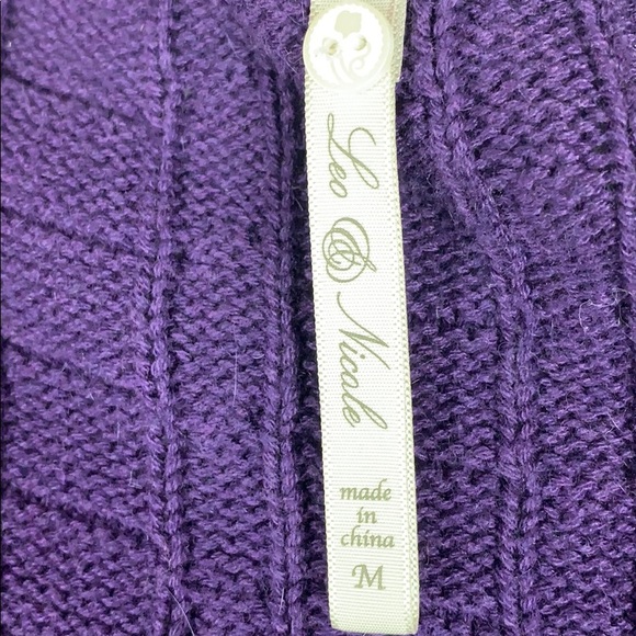 Leo & Nicole purple open front w pockets sweater - Picture 8 of 9